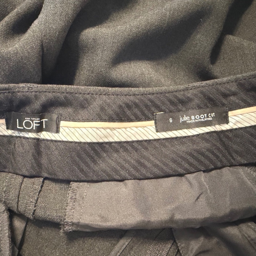 LOFT Julie Boot Cut Trousers Charcoal Gray Women's 6 Career Pants Academia 98-07 - Picture 6 of 13